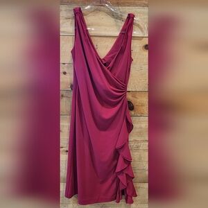 Express Women's Sleeveless Draped Ruffle Dress